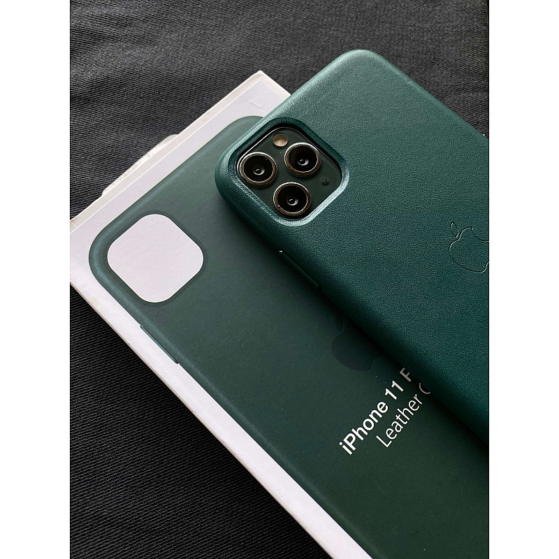 Pine Green Leather Case For iPhone By CaseKiDukaan